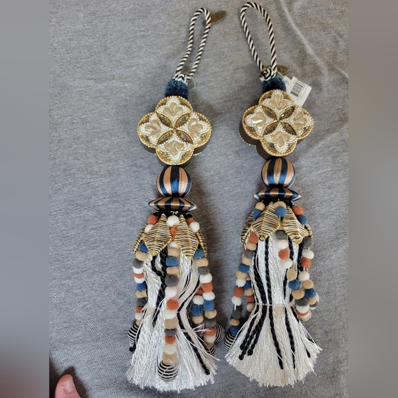 Two MacKenzie-Childs Cobblestone Beaded Tassels - Picture 9 of 11